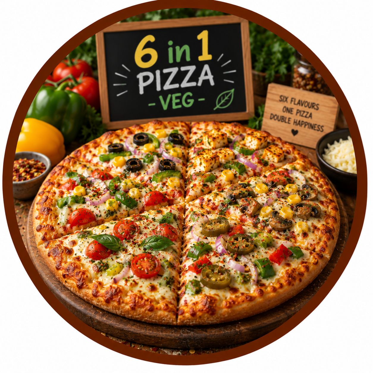 6 in 1 Pizza - Veg