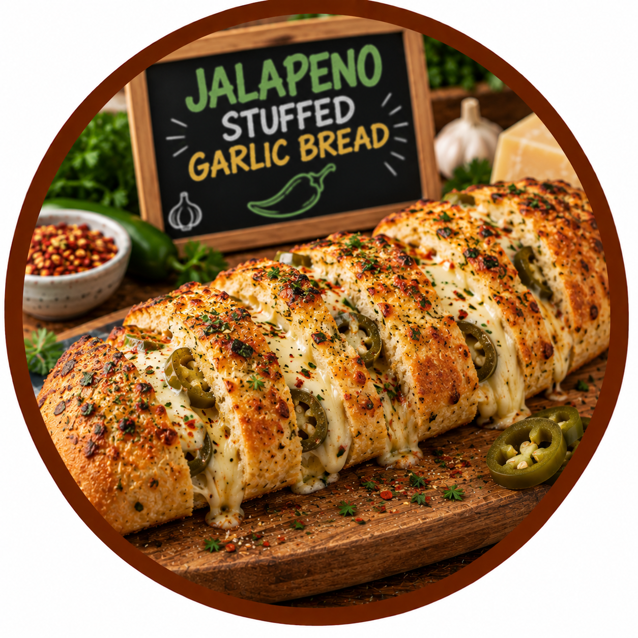 Jalapeno Stuffed Garlic Bread