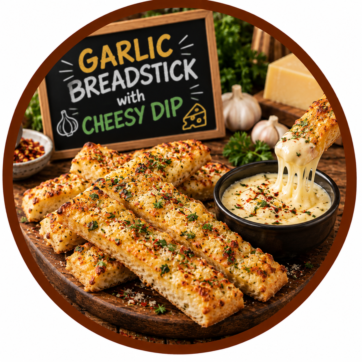 Garlic Breadstick with Cheesy Dip